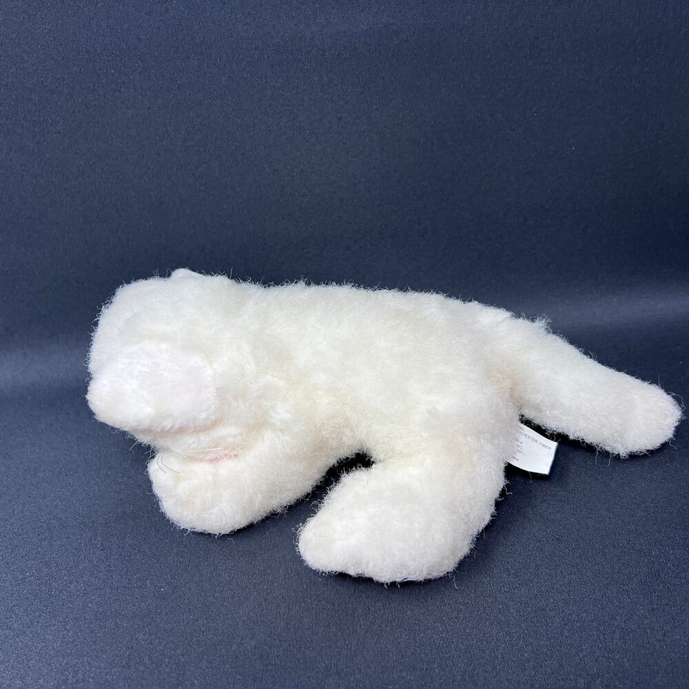 DSI Kitty Kitty Kitten Plush 2000 Purrs White Persian Cat Blue Eyes Pink Bow - Picture 3 of 7